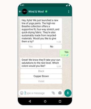 marketing messages on WhatsApp Business