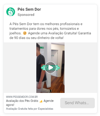 a Clik to WhatsApp ad by Pes Sem Dor in Brazil